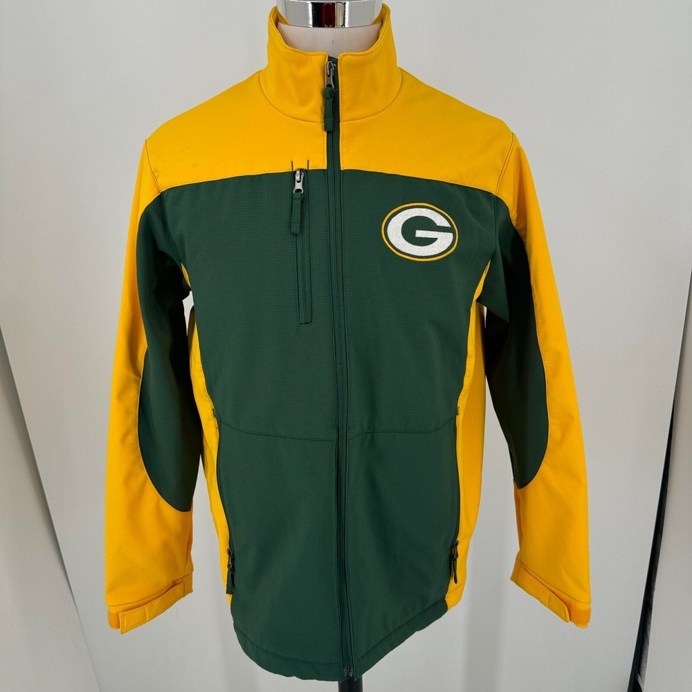 GIII Apparel NFL Green Bay Packers Coat Jacket MENS Green Gold Full Zip SIZE M